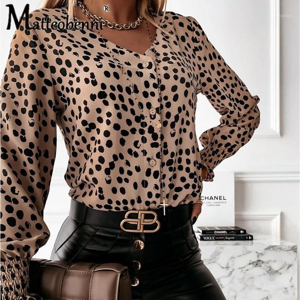 women's blouses & shirts fashion women autumn leopard dot print slim blouse shirt long sleeve v neck button office lady elegant casual, White
women's blouses & shirts fashion women autumn leopard dot print slim blouse shirt long sleeve v neck button office lady elegant casual, White