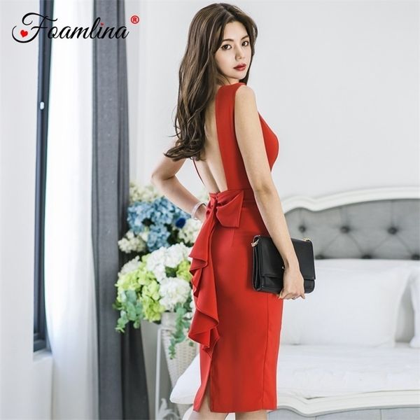 backless bodycon dress women summer o neck sleeveless slim fit ruffles evening party sheath 210603, Black;gray
backless bodycon dress women summer o neck sleeveless slim fit ruffles evening party sheath 210603, Black;gray
