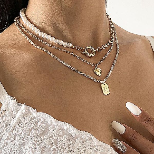 pendant necklaces fashion multilayer link chains clavicle women vintage geometric heart necklace choker colar christmas jewelry, Silver
pendant necklaces fashion multilayer link chains clavicle women vintage geometric heart necklace choker colar christmas jewelry, Silver