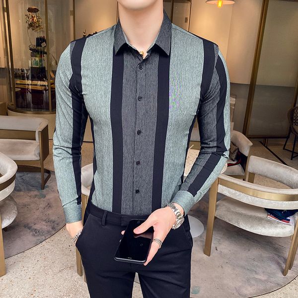 men's casual shirts coreano camisas de manga longa listrado roupas masculinas moda simples fino ajuste senhores negcios formal vestir v, White;black
men's casual shirts coreano camisas de manga longa listrado roupas masculinas moda simples fino ajuste senhores negcios formal vestir v, White;black