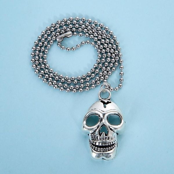 skull pendant necklace antique silver color beads chain necklaces for women men punk jewelry
skull pendant necklace antique silver color beads chain necklaces for women men punk jewelry