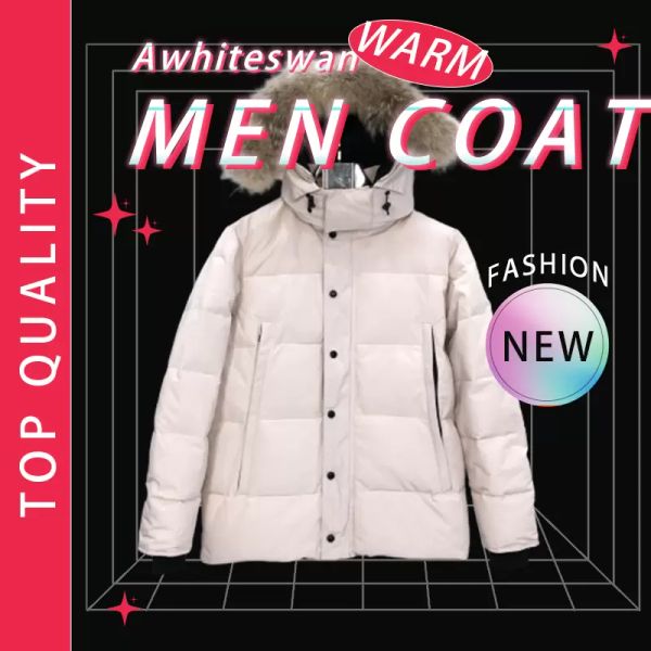 men's wemen's down parkas real wolf fur collar hooded white goose jacket winter coat men warm parka padded jackets, Black
men's wemen's down parkas real wolf fur collar hooded white goose jacket winter coat men warm parka padded jackets, Black