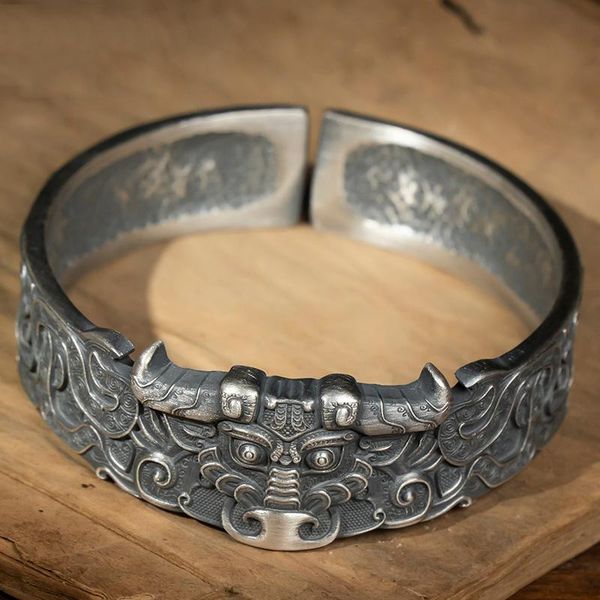 bangle design retro bull head bracelet men's trendy personality open silver jewelry accessories, Black
bangle design retro bull head bracelet men's trendy personality open silver jewelry accessories, Black