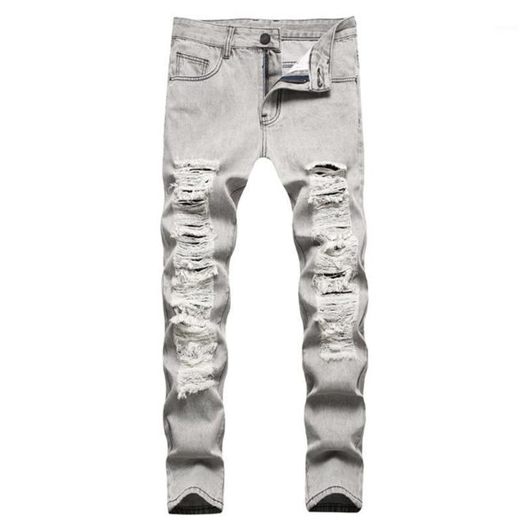 men's jeans gray holes ripped denim trendy distressed straight pants casual trousers, Blue
men's jeans gray holes ripped denim trendy distressed straight pants casual trousers, Blue