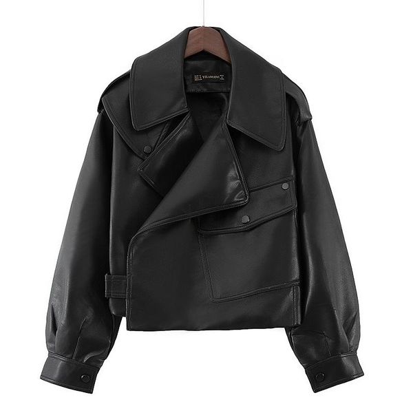 thick loose jacket women long sleeve motorcycle washed leather turn down collar casual abrigo mujer coats jackets ef50wj women's, Black;brown
thick loose jacket women long sleeve motorcycle washed leather turn down collar casual abrigo mujer coats jackets ef50wj women's, Black;brown