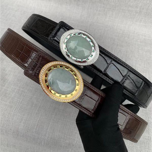 belts authentic exotic crocodile belly skin fancy jadeite buckle men's waist genuine real alligator leather male luxury strap, Black;brown
belts authentic exotic crocodile belly skin fancy jadeite buckle men's waist genuine real alligator leather male luxury strap, Black;brown