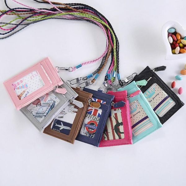 card holders multi-slot zipper faux leather id badge bag lanyard reel retractable po identity pass holder & accessories, Brown;gray
card holders multi-slot zipper faux leather id badge bag lanyard reel retractable po identity pass holder & accessories, Brown;gray