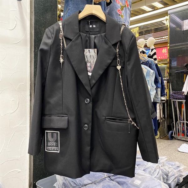 women's suits & blazers superaen high street fashion zipper suit asymmetric pocket solid full jacket autumn 2021, White;black
women's suits & blazers superaen high street fashion zipper suit asymmetric pocket solid full jacket autumn 2021, White;black