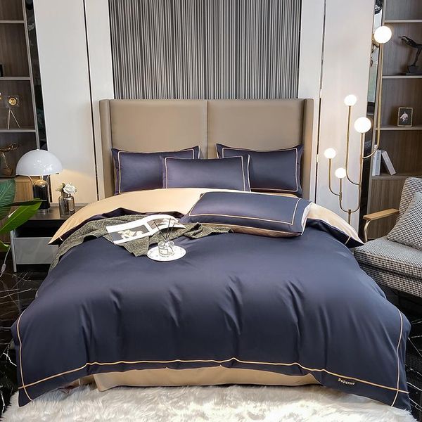 bedding sets 100% cotton set home textile embroidery sheet quilt pillowcase dark blue 4pcs king twin size
bedding sets 100% cotton set home textile embroidery sheet quilt pillowcase dark blue 4pcs king twin size