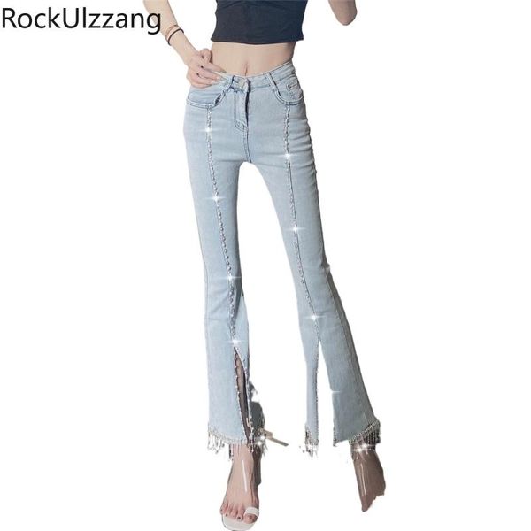 pearls crystal rhinestone diamond tassel chain flare pant bell bottom high waist slit jeans women bandage hip elegant fashion women's, Blue
pearls crystal rhinestone diamond tassel chain flare pant bell bottom high waist slit jeans women bandage hip elegant fashion women's, Blue