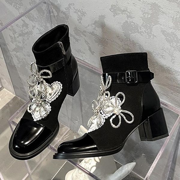 boots special black ankle calf bling crystal straps ladies block high heels short real leather fashion flower autumn shoe
boots special black ankle calf bling crystal straps ladies block high heels short real leather fashion flower autumn shoe