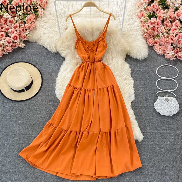 neploe women summer dress korean beach party spaghetti strap big swing dresses sleeveless high waist backless bow vestidos c0607, Black;gray
neploe women summer dress korean beach party spaghetti strap big swing dresses sleeveless high waist backless bow vestidos c0607, Black;gray