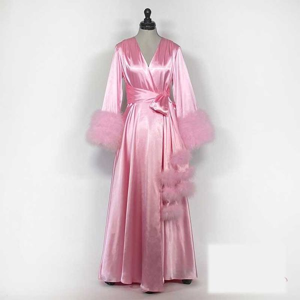 wraps & jackets feather pink night robe v neck long sleeves sash bow side split party sleepwear custom made floor length nightgowns robes, White
wraps & jackets feather pink night robe v neck long sleeves sash bow side split party sleepwear custom made floor length nightgowns robes, White