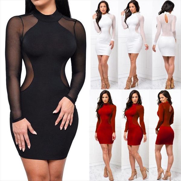 elegant long sleeve womens dress plus size transparent mini short bodycon bandage dresses lady, Black;gray
elegant long sleeve womens dress plus size transparent mini short bodycon bandage dresses lady, Black;gray