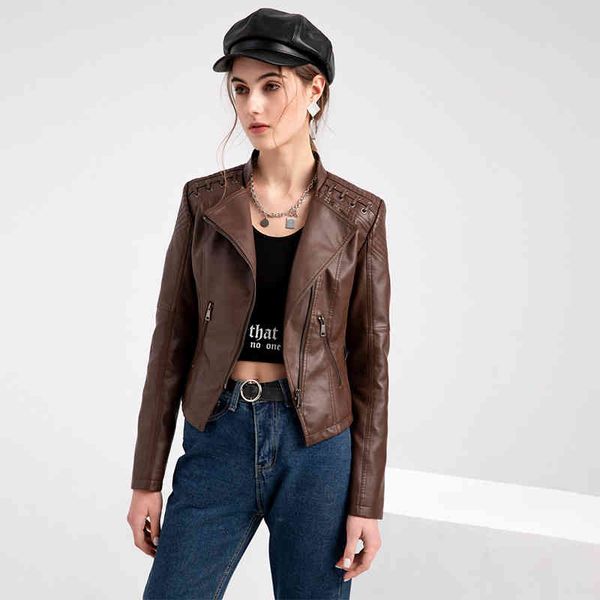 women's leather & faux biker leather jacket, black female jacket with a turtleneck facing autumn lx47
women's leather & faux biker leather jacket, black female jacket with a turtleneck facing autumn lx47