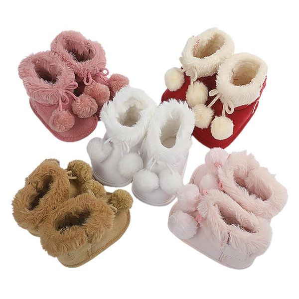 baby girl winter warm snow boots toddler soft sole fur lined pom ankle booties non-slip infant prewalkers shoes, Black;grey
baby girl winter warm snow boots toddler soft sole fur lined pom ankle booties non-slip infant prewalkers shoes, Black;grey