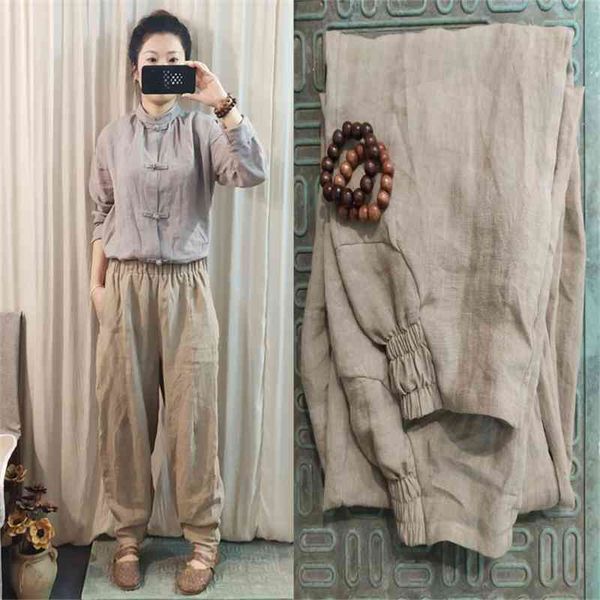 art transposition * spring summer literature and art zen loose clothing ramie cotton foot elastic wide leg women's pants, Black
art transposition * spring summer literature and art zen loose clothing ramie cotton foot elastic wide leg women's pants, Black