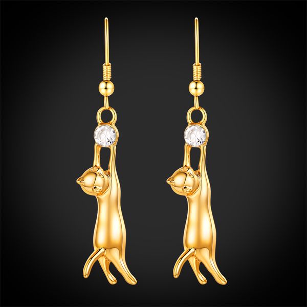 cute cat ear pendant platinum/18k gold plated drop earrings with rhinestone for women and girls any accasion, Silver
cute cat ear pendant platinum/18k gold plated drop earrings with rhinestone for women and girls any accasion, Silver