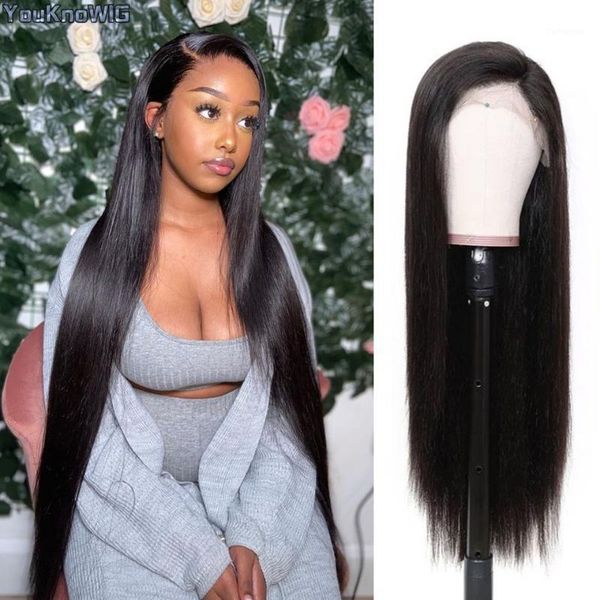 youknowig straight lace front human hair wig 150% brazilian remy 13x4 frontal pre plucked 4x4 closure1, Black;brown
youknowig straight lace front human hair wig 150% brazilian remy 13x4 frontal pre plucked 4x4 closure1, Black;brown