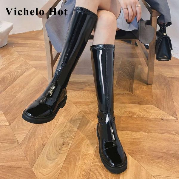 boots vichelo genuine leather round toe med heel winter shoes keep warm simple style korean street beauty lady knee-high l52, Black
boots vichelo genuine leather round toe med heel winter shoes keep warm simple style korean street beauty lady knee-high l52, Black