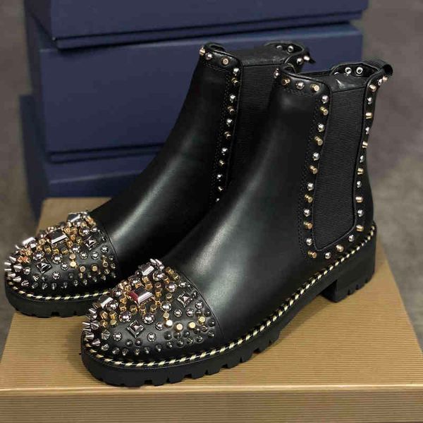 slippers women red bottom ankle boots flat leather calfskin boot luxury party shoes 1 8rkz, Black
slippers women red bottom ankle boots flat leather calfskin boot luxury party shoes 1 8rkz, Black