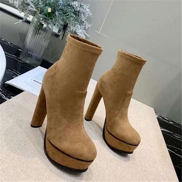 boots women ankle high heel pump genuine leather suede female shoe autumn winter solid color, Black
boots women ankle high heel pump genuine leather suede female shoe autumn winter solid color, Black