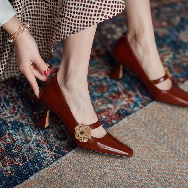 dress shoes fashion early spring mary jane single french retro thick heel high heels women's, Black
dress shoes fashion early spring mary jane single french retro thick heel high heels women's, Black