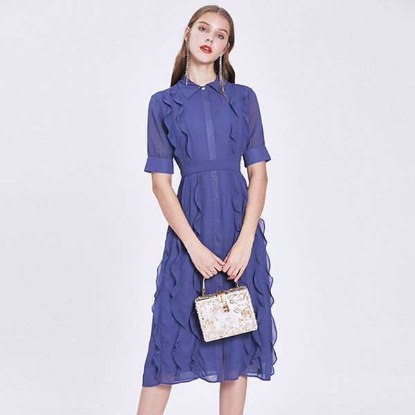 casual dresses chiffon women summer elegant fashion ruffles short sleeve shirt collar flowy slim long mjat, Black;gray
casual dresses chiffon women summer elegant fashion ruffles short sleeve shirt collar flowy slim long mjat, Black;gray