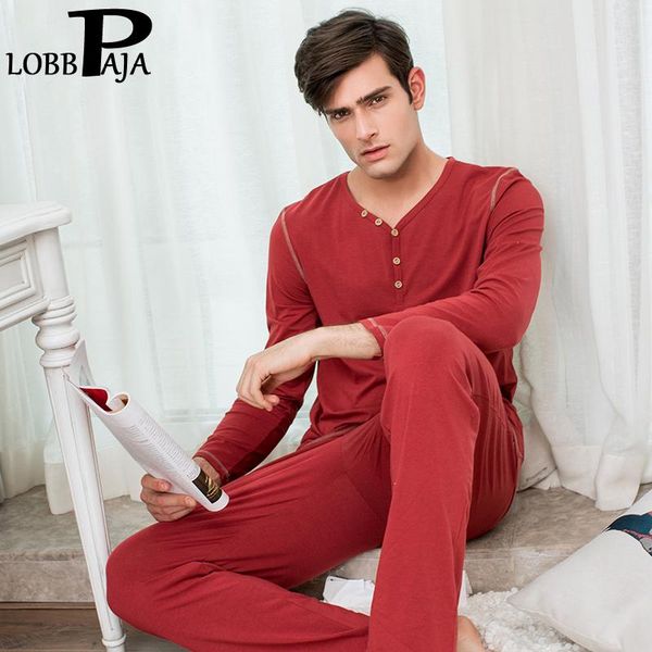 men's sleepwear lobbpaja autumn men pajamas set long sleeves red casual lounge home clothing & pants pijamas pyjama homme, Black;brown
men's sleepwear lobbpaja autumn men pajamas set long sleeves red casual lounge home clothing & pants pijamas pyjama homme, Black;brown