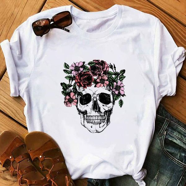 harajuku skull punk fashion womens t shirt short sleeved graphic 90s retro clothing, White
harajuku skull punk fashion womens t shirt short sleeved graphic 90s retro clothing, White