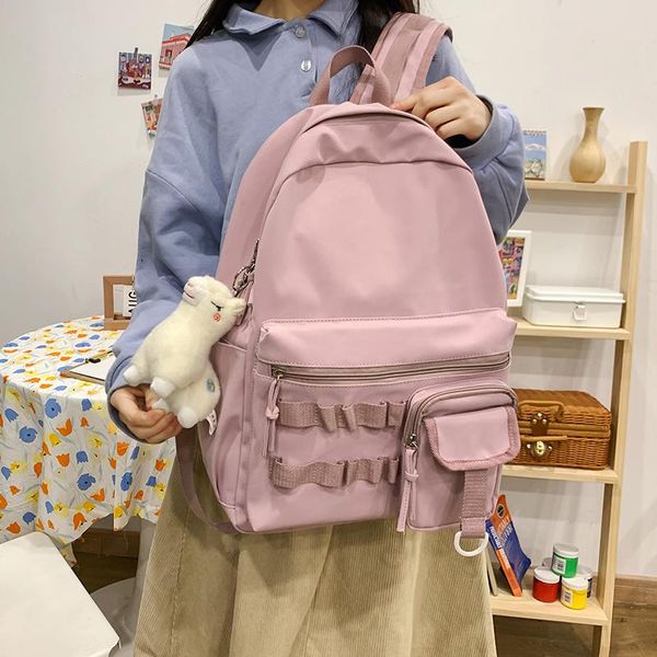 solid color backpack women women's shoulder multi-pocket school bag for teenage high capacity travel female
solid color backpack women women's shoulder multi-pocket school bag for teenage high capacity travel female