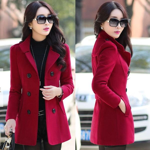 women's wool & blends fashion winter jacket double breasted short warm coat solid color korean slim female woolen plus size 3xl, Black
women's wool & blends fashion winter jacket double breasted short warm coat solid color korean slim female woolen plus size 3xl, Black