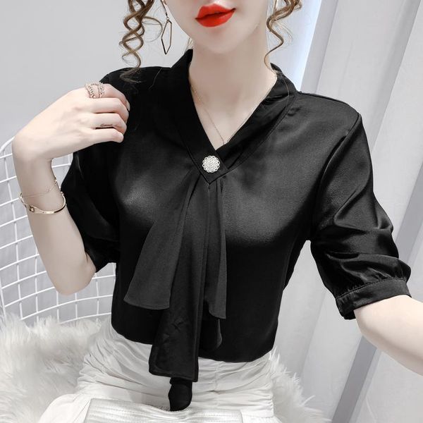 women's blouses & shirts houthion chiffon slim fashion short sleeve solid color bow tie pullover summer casual blouse, White
women's blouses & shirts houthion chiffon slim fashion short sleeve solid color bow tie pullover summer casual blouse, White