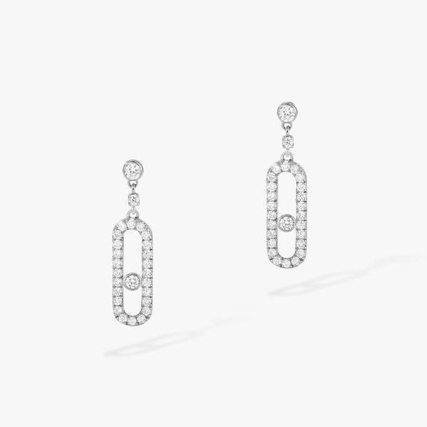 dangle & chandelier women's exquisite jewelry design paper clip earrings sweet and lovely zircon birthday gifts, Silver 
dangle & chandelier women's exquisite jewelry design paper clip earrings sweet and lovely zircon birthday gifts, Silver