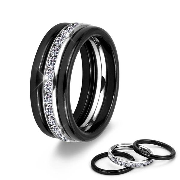 cluster rings 3pc/set design stainless steel & healthy ceramic women ring with bling crystal accessory black fashion jewelry gifts, Golden;silver
cluster rings 3pc/set design stainless steel & healthy ceramic women ring with bling crystal accessory black fashion jewelry gifts, Golden;silver