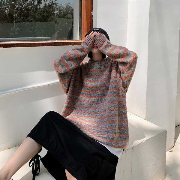 Men's Sweaters Round neck sweater personality long-sleeved bottoming shirt pullover striped winter loose lovers 064H, White;black
Men's Sweaters Round neck sweater personality long-sleeved bottoming shirt pullover striped winter loose lovers 064H, White;black