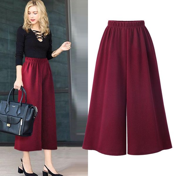 women's pants & capris l-5xl plus size casual women trousers 2021 autumn winter fashion elastic waist knitting ankle-length loose wide, Black;white
women's pants & capris l-5xl plus size casual women trousers 2021 autumn winter fashion elastic waist knitting ankle-length loose wide, Black;white