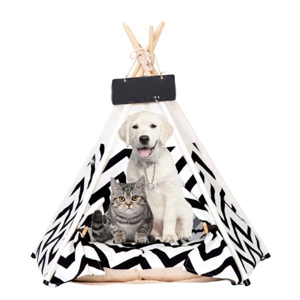 pet cat dog teepee with cushion & blackboard, portable tents wood canvas for dogs puppy bed cushio kennels pens
pet cat dog teepee with cushion & blackboard, portable tents wood canvas for dogs puppy bed cushio kennels pens