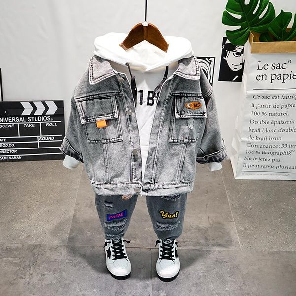 clothing sets fashion baby boys children's denim tracksuits 2021 autumn kids cowboy jecket sweatshirt pants 3pcs, White
clothing sets fashion baby boys children's denim tracksuits 2021 autumn kids cowboy jecket sweatshirt pants 3pcs, White