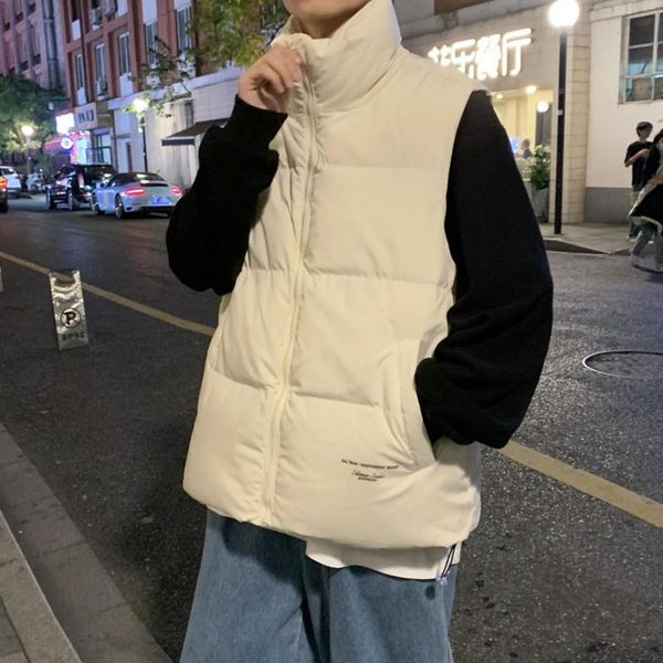 men's vests 2021 korean style splicing zipper youth clothes warmth thick white loose cotton vest handsome coat recommend, Black;white
men's vests 2021 korean style splicing zipper youth clothes warmth thick white loose cotton vest handsome coat recommend, Black;white