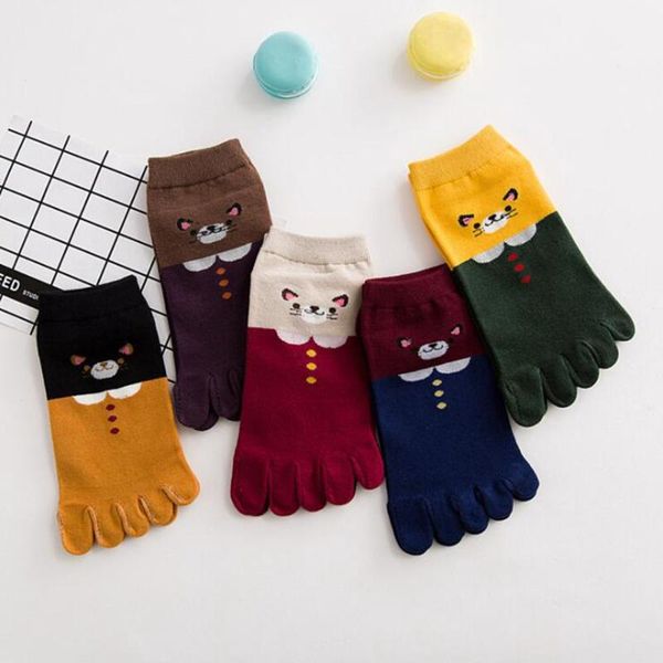 autumn and winter cartoon five finger women's socks cotton cute split toe japanese low cut short tube & hosiery, Black;white
autumn and winter cartoon five finger women's socks cotton cute split toe japanese low cut short tube & hosiery, Black;white