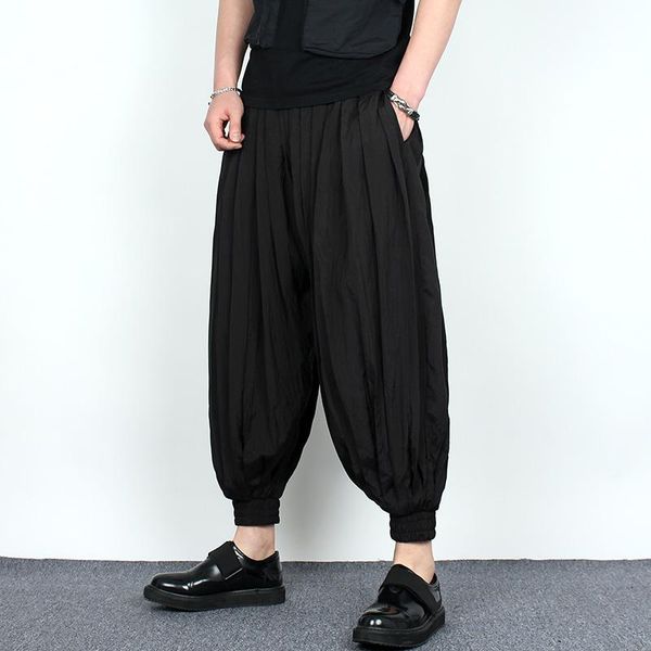 men's pants summer solid color elastic waist pleat pendant sense ice silk loose lamp-wick nine points harun radish, Black
men's pants summer solid color elastic waist pleat pendant sense ice silk loose lamp-wick nine points harun radish, Black