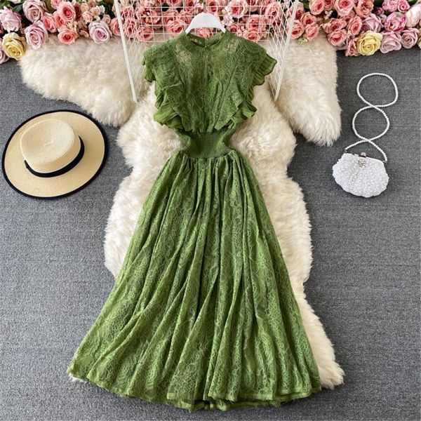 casual dresses lace summer women's dress 2021 fashion ruffle sleeveless woman party midi elegant sundress female robe green vestidos, Black;gray
casual dresses lace summer women's dress 2021 fashion ruffle sleeveless woman party midi elegant sundress female robe green vestidos, Black;gray