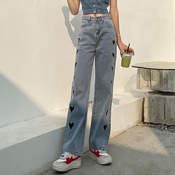 women's jeans autumn2021 ladies print love straight high waist slim fashion street loose and explosive wide-leg pants ins trend, Blue
women's jeans autumn2021 ladies print love straight high waist slim fashion street loose and explosive wide-leg pants ins trend, Blue