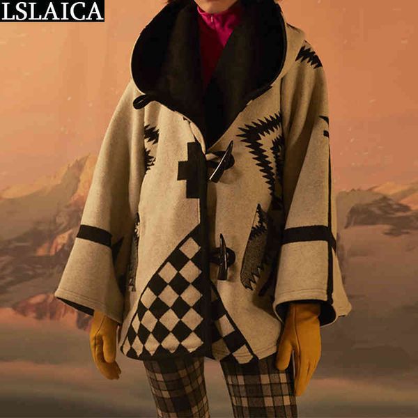 winter coat women print hooded hoodie long sleeve pocket irregular loose casual warm england style jacket casaco feminino 210520, Black
winter coat women print hooded hoodie long sleeve pocket irregular loose casual warm england style jacket casaco feminino 210520, Black