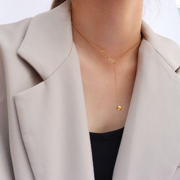 pendant necklaces custom personality choker gold chain with pin adjustable ketting simple style for women summer party necklace fashion jewe, Silver
pendant necklaces custom personality choker gold chain with pin adjustable ketting simple style for women summer party necklace fashion jewe, Silver