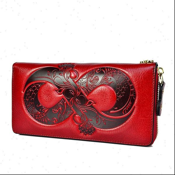 genuine leather purse women long womens wallets floral purses large real woman clutch wallet, Red;black
genuine leather purse women long womens wallets floral purses large real woman clutch wallet, Red;black
