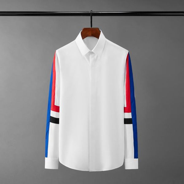 men's casual shirts mens dress luxury red blue splicing long sleeve male fashion slim fit party man plus size 4xl, White;black
men's casual shirts mens dress luxury red blue splicing long sleeve male fashion slim fit party man plus size 4xl, White;black