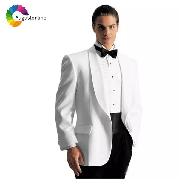 men's suits & blazers white wedding men tuxedos groom wear 2 pieces (jacket+pants) shawl lapel bridegroom prom blazer costume homm zy85, White;black
men's suits & blazers white wedding men tuxedos groom wear 2 pieces (jacket+pants) shawl lapel bridegroom prom blazer costume homm zy85, White;black