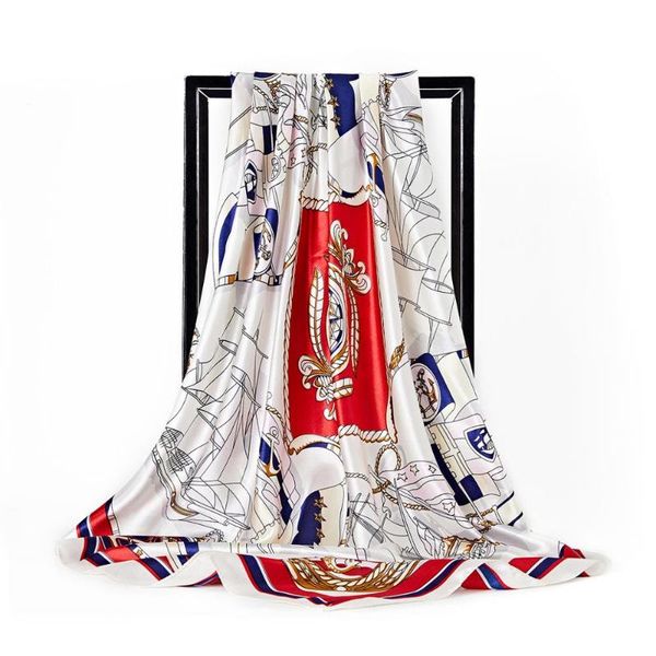scarves fashion chain print satin silk scarf women bandana beach shawl summer 90x90cm female large square hijab head, Blue;gray
scarves fashion chain print satin silk scarf women bandana beach shawl summer 90x90cm female large square hijab head, Blue;gray